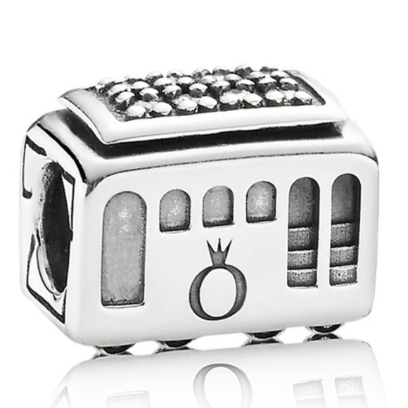 Pandora Sterling Silver Cable Car Travel Bead with Clear Zirconia - 791219cz
