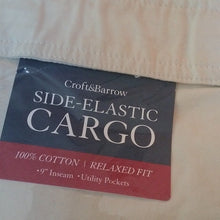 Load image into Gallery viewer, Croft &amp; Barrow 9&quot; Side-Elastic Cotton Relaxed Fit Cargo Shorts, Silver Birch, 52
