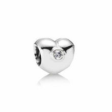 Load image into Gallery viewer, Pandora Silver Puffy CZ Clear Heart Love Charm 925 ALE 790134CZ
