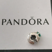 Load image into Gallery viewer, Pandora Sterling Silver Round Solitaire Silicone Clip Green 799204C03

