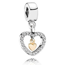 Load image into Gallery viewer, Pandora Sterling Silver &amp; 14K Gold Forever in My Heart Dangle Charm 791421cz
