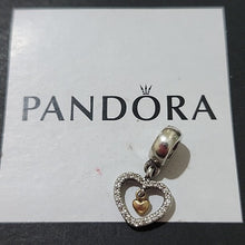 Load image into Gallery viewer, Pandora Sterling Silver &amp; 14K Gold Forever in My Heart Dangle Charm 791421cz

