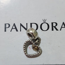 Load image into Gallery viewer, Pandora Sterling Silver &amp; 14K Gold Forever in My Heart Dangle Charm 791421cz
