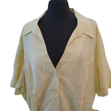 Load image into Gallery viewer, Lane Bryant Pale Yellow Side Tie Career Blouse, 26/28
