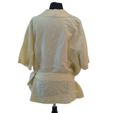 Load image into Gallery viewer, Lane Bryant Pale Yellow Side Tie Career Blouse, 26/28

