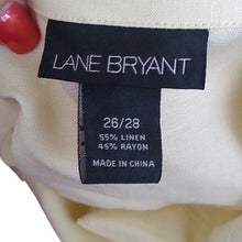 Load image into Gallery viewer, Lane Bryant Pale Yellow Side Tie Career Blouse, 26/28
