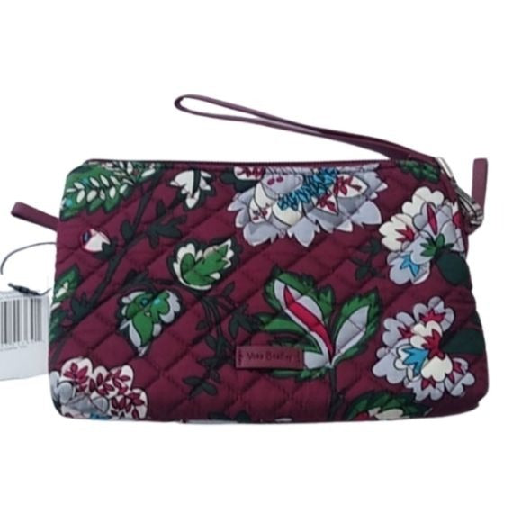 Vera Bradley Bordeaux Blooms Iconic Pouch Wristlet NWT