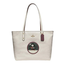 Load image into Gallery viewer, Coach x Disney 38691 City Zip Tote in Pebbled Leather, Minnie Mouse Patch, Chalk

