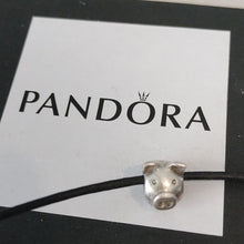 Load image into Gallery viewer, Pandora Retired Pig Animal Head Charm Bead 790214 Sterling Silver
