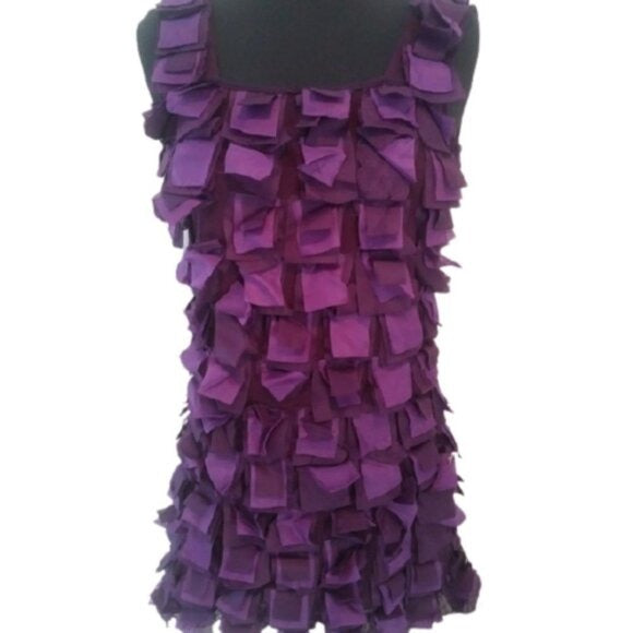 Angel Eye Two Tone Scoop Neck Blouse, Purples, Size Small