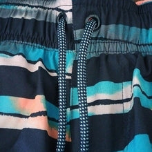 Load image into Gallery viewer, Nike Block Stripe Breaker 11" Volley Swim Trunks, Blues/Orange, Size Medium
