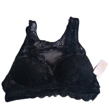 Load image into Gallery viewer, Candie's Longline Lace Padded Bra, Black, Small
