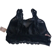 Load image into Gallery viewer, Candie's Longline Lace Padded Bra, Black, Small
