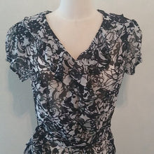 Load image into Gallery viewer, MSK Black/White Sheer Floral Dress, Size 8
