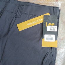 Load image into Gallery viewer, Lee Men's Mission Flat-Front Shorts, Black, 42 waist
