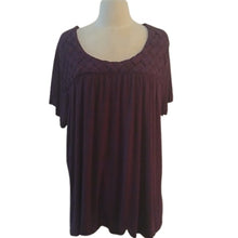 Load image into Gallery viewer, Lane Bryant Eggplant Purple Basket Weave front Top Blouse, Size 26/28
