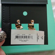 Load image into Gallery viewer, Coach C7770 Signature C Huggies Earrings, Gold/Pink
