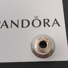 Load image into Gallery viewer, Pandora Sterling Silver Gray Murano Glass Bead w/ Candy Stripes-790686
