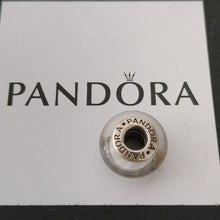 Load image into Gallery viewer, Pandora Sterling Silver Gray Murano Glass Bead w/ Candy Stripes-790686
