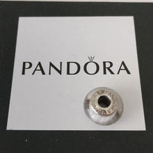 Load image into Gallery viewer, Pandora Sterling Silver Gray Murano Glass Bead w/ Candy Stripes-790686
