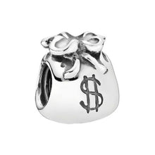 Load image into Gallery viewer, Pandora Retired Money Bag Charm 790332 Sterling Silver ALE 925 Boss Lady
