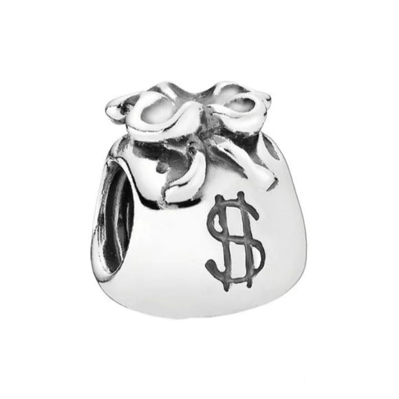 Pandora Retired Money Bag Charm 790332 Sterling Silver ALE 925 Boss Lady