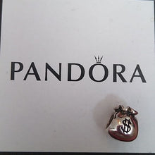 Load image into Gallery viewer, Pandora Retired Money Bag Charm 790332 Sterling Silver ALE 925 Boss Lady
