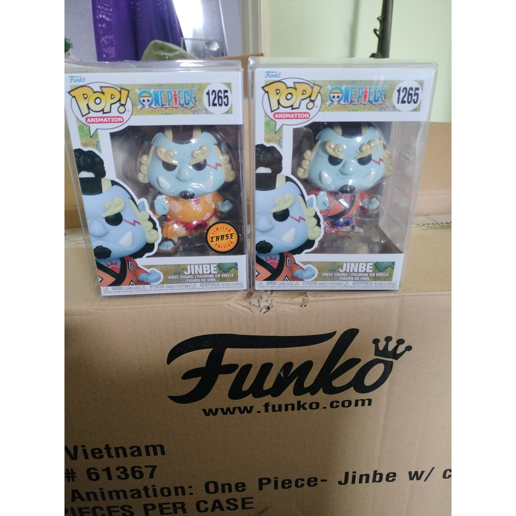 Funko POP!  Animation One Piece Jinbe #1265 CHASE & Common Set of 2 W/ Protector