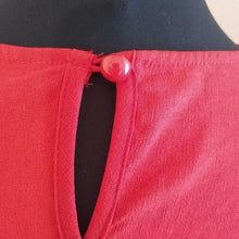 Load image into Gallery viewer, Women's Red Embroidered Babydoll Dress with bell sleeves, size Small
