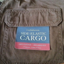 Load image into Gallery viewer, Croft &amp; Barrow Side Elastic 7" Cargo Shorts, Demitasse Dark Brown, size 29
