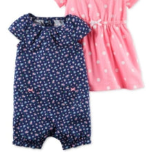 Load image into Gallery viewer, Carter&#39;s 2-Pc. Dot-Print Dress &amp; Floral-Print Romper Set, Newborn
