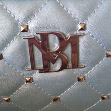 Load image into Gallery viewer, Badgely Mischka Metallic Blue Camera Bag Purse
