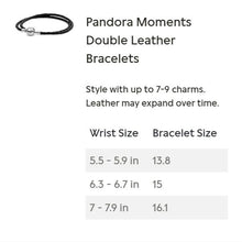 Load image into Gallery viewer, Pandora Moments Double Leather Bracelet, Champagne, 13.8"
