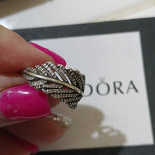 Load image into Gallery viewer, Pandora Sterling Silver Light as a Feather Ring- 190886CZ Size 56
