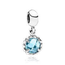 Load image into Gallery viewer, Pandora Retired Sterling Silver Cool Breeze Dangle Bead with Blue Topaz - 791021
