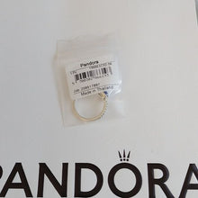 Load image into Gallery viewer, Pandora Blue Square Sparkle Halo Ring 198863c02 size 56
