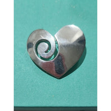 Load image into Gallery viewer, Sterling Silver Heart Spiral Brooch - Silver Heart Pin
