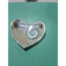 Load image into Gallery viewer, Sterling Silver Heart Spiral Brooch - Silver Heart Pin
