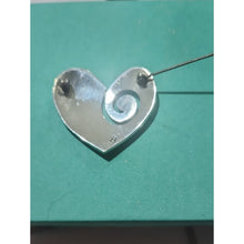Load image into Gallery viewer, Sterling Silver Heart Spiral Brooch - Silver Heart Pin
