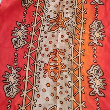 Load image into Gallery viewer, Orange Printed Scoop Neck Long Shift Dress, size Small
