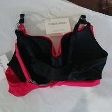 Load image into Gallery viewer, Calvin Klein 2 Pack Lightly Lined Demi Bras, Black Red, size 38B
