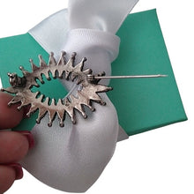 Load image into Gallery viewer, Vintage Zuni Petit Point Sterling Silver + Turquoise Oval Brooch
