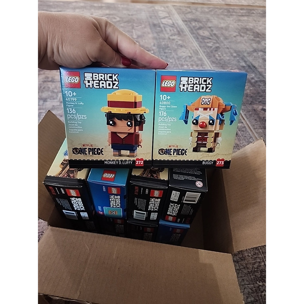 LEGO Brickheadz One Piece 40799 MONKEY D. LUFFY & 40800 BUGGY ~ NSIB