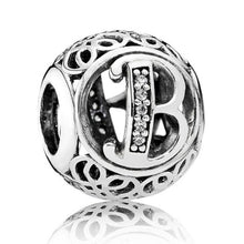 Load image into Gallery viewer, Pandora Sterling Silver Vintage Letter B Charm with Clear Zirconia - 791846CZ
