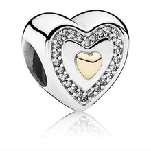 Load image into Gallery viewer, Pandora Sterling Silver + 14K Gold Always in My Heart Limited Edition Charm - 791523cz
