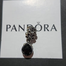 Load image into Gallery viewer, Pandora Sterling Silver Garden Odyssey Black Spinel Dangle Charm 790858spb
