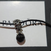 Load image into Gallery viewer, Pandora Sterling Silver Garden Odyssey Black Spinel Dangle Charm 790858spb
