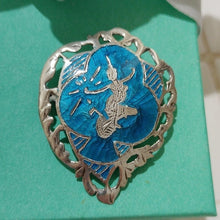 Load image into Gallery viewer, Vintage Sterling Silver Niello Blue Enamel Brooch Thai Mekkala God…
