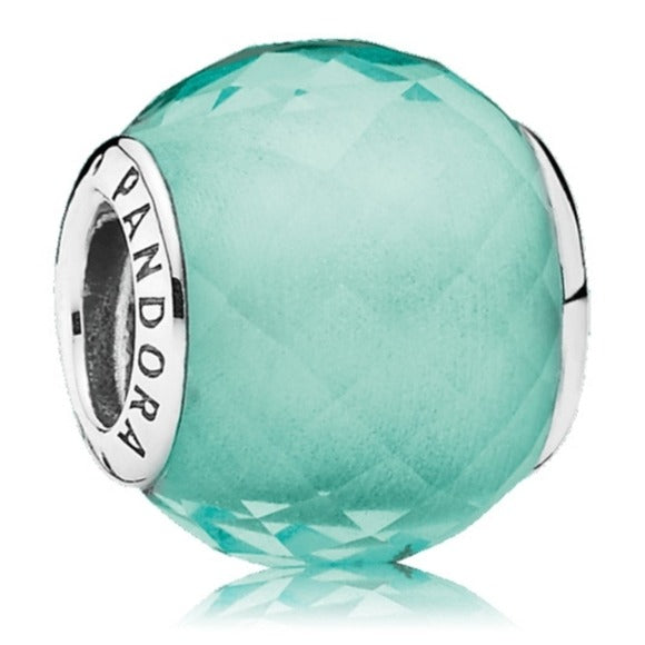 Pandora Sterling Silver Petite Facets Charm w/ Synthetic Green Quartz 791499sgq