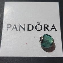 Load image into Gallery viewer, Pandora Sterling Silver Petite Facets Charm w/ Synthetic Green Quartz 791499sgq
